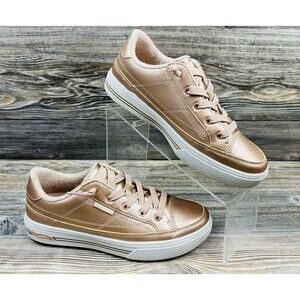 Skechers Women's 8.5 Arch Fit Arcade-Glistening Gal Sneaker Rose Gold